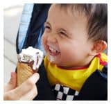 ice cream on kids face