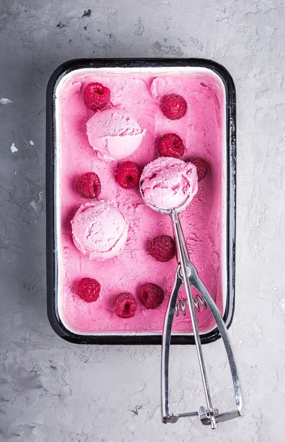Raspberry Ice Cream Recipe Serving Ice Cream