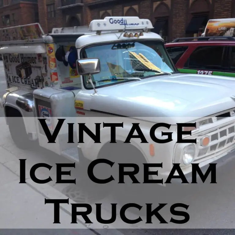 Vintage Ice Cream Trucks Serving Ice Cream