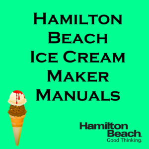 Hamilton Beach Ice Cream Maker Manual