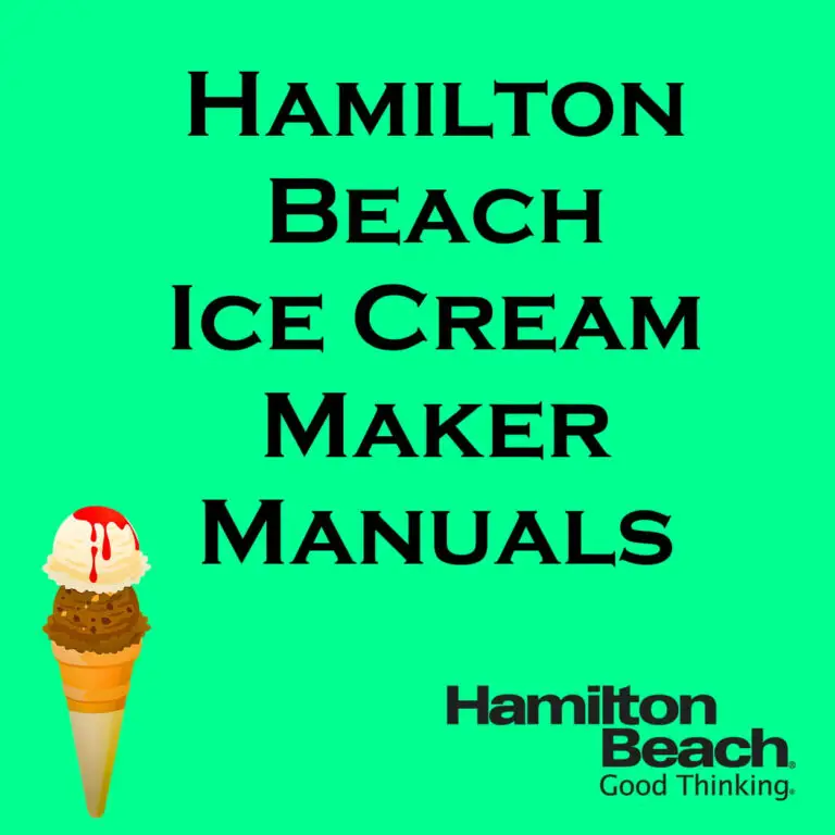 Hamilton Beach Ice Cream Maker Manual Serving Ice Cream