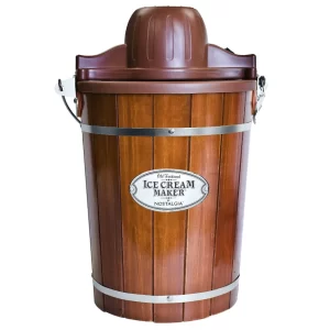 Nostalgia 6 quart wood bucket electric ice cream maker